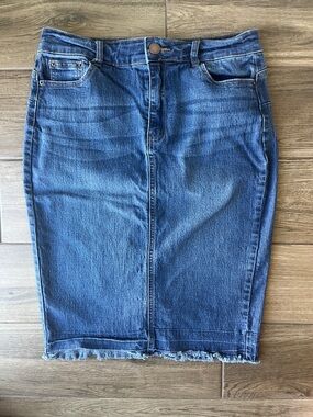 Denim Pencil Skirt - Blue